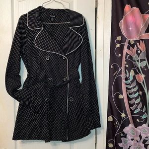 Maurice’s dress jacket black w/with with polka dots